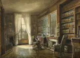 Scène d'intérieur by François-Edme Ricois, 1855, Aquarelle, gouache et gomme arabique sur papier, sold Mar 2023