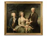 Portrait de la famille Grangier by Antoine Caillat, 1786, Toile Restaurations anciennes, sold Mar 2023