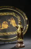 Minerve by Mathurin Moreau, Bronze doré sur un piédouche en marbre, sold Mar 2023
