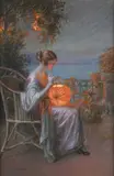 Femme à la couture by Delphin Enjolras, Pastel, sold Dec 2022