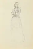 Femme by George Annenkov, Crayon sur papier, sold Dec 2022