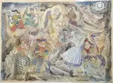 Costumes pour ballet by Basil Rakoczri, 1953, Aquarelle, gouache sur papier, sold Dec 2022