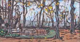 Square Pierre Dupont [Lyon] by Eugène Brouillard, Huile, gouache, pastel et encre sur carton, sold May 2024