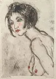 Nu en buste, de profil by Pierre Combet-Descombes, Monotype en trois couleurs, sold May 2024