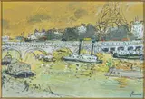 Paris, la Seine et la Tour Eiffel by Jean Fusaro, Pastel, sold May 2024