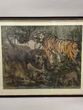 Le Tigre by Édouard Henry-Baudot, Aquarelle et gouache, sold Apr 2024