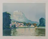 L'Isère et le Mont Saint Eynard by Jean Vyboud, Lithographie signée en bas à droite, sold Dec 2023