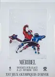 Méribel. Hockey sur glace by Alain Bar, Affiche originale offset pour les Jeux Olympiques d'Hiver de, sold Dec 2023