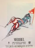 Méribel. Ski alpin dames by Alain Bar, Affiche originale offset pour les Jeux Olympiques d'Hiver de, sold Dec 2023