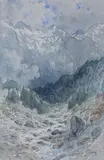 Torrent en montagne, Gavarnie? by Gustave Doré, Aquarelle, sold Dec 2023