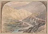 Fort de l'Esseillon by Joannes Drevet, Aquarelle signée et datée, sold Dec 2023