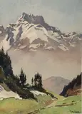 Les Dents du Midi by Joël Thézard, Aquarelle signée en bas à droite, sold Dec 2023