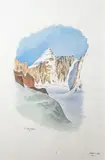 Mont Mallet by Robert Leroy Wattiaux, Aquarelle signée en bas à gauche, sold Dec 2023