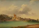 Pêcheur en bord du Rhône by Antoine Ferdinand Attendu, Toile Dim, sold Oct 2020