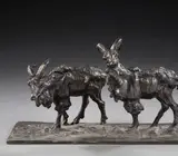 Couple de bouquetins by Guido Righetti, Epreuve en bronze à patine brune, sold May 2020