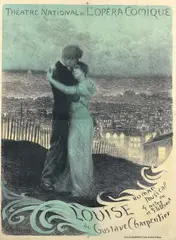 Louise, de Gustave Charpentier by Georges Rochegrosse, Affiche pour le Théatre National de l'Opéra comique, sold Sep 2022