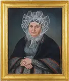 Portrait de femme à la coiffe blanche by Maurice Mouton, Pastel, sold Sep 2022
