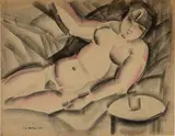 Nu féminin by Pierre Belay, Crayon gras, sold Jun 2022