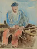 Breton à la barre by Pierre Belay, Aquarelle, sold Jun 2022