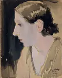 Portrait d'Hélène by Pierre Belay, Encre et aquarelle, sold Jun 2022