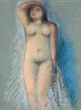 Nu féminin debout by Pierre Belay, Pastel, sold Jun 2022