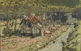 Lavoir à Treboul by Henri Rivière, Lithographie n°12 de la série « Beau pays de Bretagne », sold Jun 2022