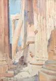 Temple en ruines by Pierre Vignal, Aquarelle, sold Jun 2022