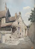 La ruelle by Pierre Vignal, 1887, Aquarelle, sold Jun 2022