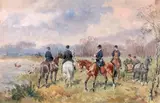Équipage de Cheverny, cerf bat-l'eau by Karl Reille, Gouache, sold Jun 2022