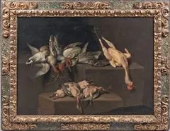 Volailles sur un entablement by Evaristo Baschenis, Toile, sold Jun 2022