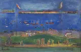 Cherbourg by Suzanne Tourte, Gouache sur papier, sold Oct 2022