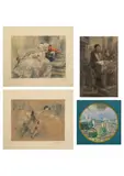 Village en Italie by Georges Belnet, Aquarelle ronde, sold Sep 2022