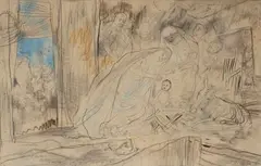 Nativité by Edy Legrand, 1954, Mine de plomb, encre et crayons de couleurs sur papier, sold Jun 2022