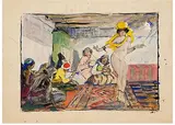 La danseuse orientale by Lucien Simon, Encre, aquarelle et gouache sur papier, sold Jun 2022