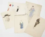 Suite de 5 dessins, études by Georges Victor-Hugo, Mine de plomb et aquarelle sur papier, sold May 2022
