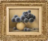 Bouquet de chardons by Charles Perron, Pastel et crayons de couleurs sur papier, sold May 2022