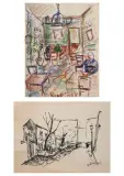 Rue à Montmartre, 1968. Feutre sur papier by Roland Dubuc, Pastel sur papier, sold May 2022
