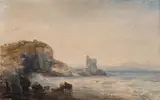 Côte méditerranéenne avec tour de guet by Félix Ziem, Aquarelle, sold Nov 2017