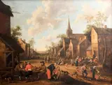 Heureuses familles et jeux d'enfants dans un village by Joost Cornelisz Droochsloot, Panneau de chêne, deux planches, renforcé, sold Apr 2017