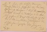 compositeur allemand. C.A.S. adressée à son éditeur de musique : Fritz Simrock. Vienne, 21 janvier 1895. 1 pp. in-12 oblong sur carte de correspondance by Johannes Brahms, Crayon à papier et adresse à l’encre au verso, sold Dec 2022