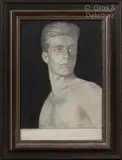 Homme en buste by Karl Mediz, Crayon et gouache au crayon, sold Dec 2022