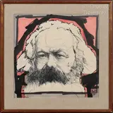 Portrait de Karl Marx by Raymond Moretti, 1973, Plume, encre et aquarelle sur papier, sold Dec 2022