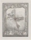 Le bouclier by Fred Deux, Crayon noir et bistre sur papier, sold Dec 2022