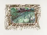 Les Saisons de Saint-Cyr-en-Arthies no 4, Le Marais" 1985 by Jean-Paul Rca Riopelle, Lithographie sur papier d'Arches, sold Mar 2021