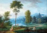 Paysage animé by Augustin Bluteau, Aquarelle, sold Feb 2021