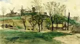 Montmartre by Jules Lessore, Aquarelle sur papier, sold Feb 2021