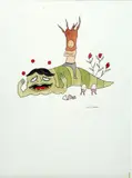 Enfant et limace by Marcel Dzama, Aquarelle et encre, sold Dec 2020