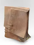 Double-visage, série Profils-livres by Jacques le Bescond, Bronze à patine brune, sold Nov 2020