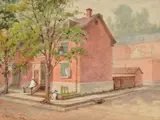 The artist's house on Victoria St by William Raphael, Aquarelle, sold Sep 2020