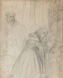 La prière by Jan Matejko, Crayon sur papier, sold Jun 2020